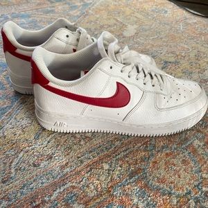 Red Nike Air Force Ones 8.5 Women’s